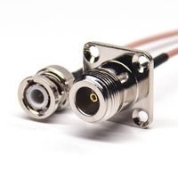 BNC Connector For Coaxial Cable Straight Male To 4 Hole Flange Female RG178 Cable