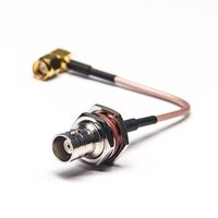 BNC Cables Female Straight 50Ohm To RP Male Angle With RG316