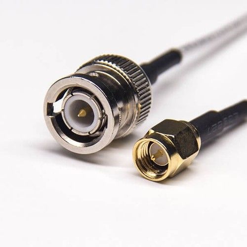 BNC Connector Coaxial Cable 180 Degree Male To SMA Straight Male With RG316