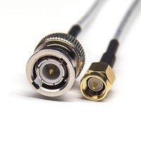BNC Connector Coaxial Cable 180 Degree Male To SMA Straight Male With RG316