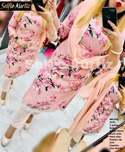 Indian Women Cotton Pink Floral Kurta Kurti Top Tunic Ethnic Design New  Dress | eBay