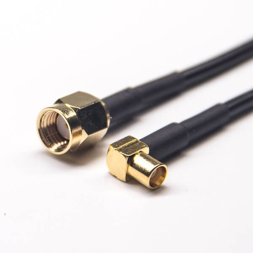 MCX Coax Cable Black RG316 Solder With Straight Bulkhead SMA Socket To MCX Plug