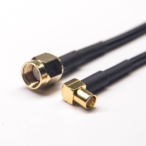 1 x 0.5m SMA Male Right  Angle to SMA Male RF Straight Cable RG316 Pigtail 50cm 