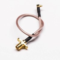 RF Cable 2 Hole Flange SMA Female To Right Angle MMCX Male Cable Assembly Crimp