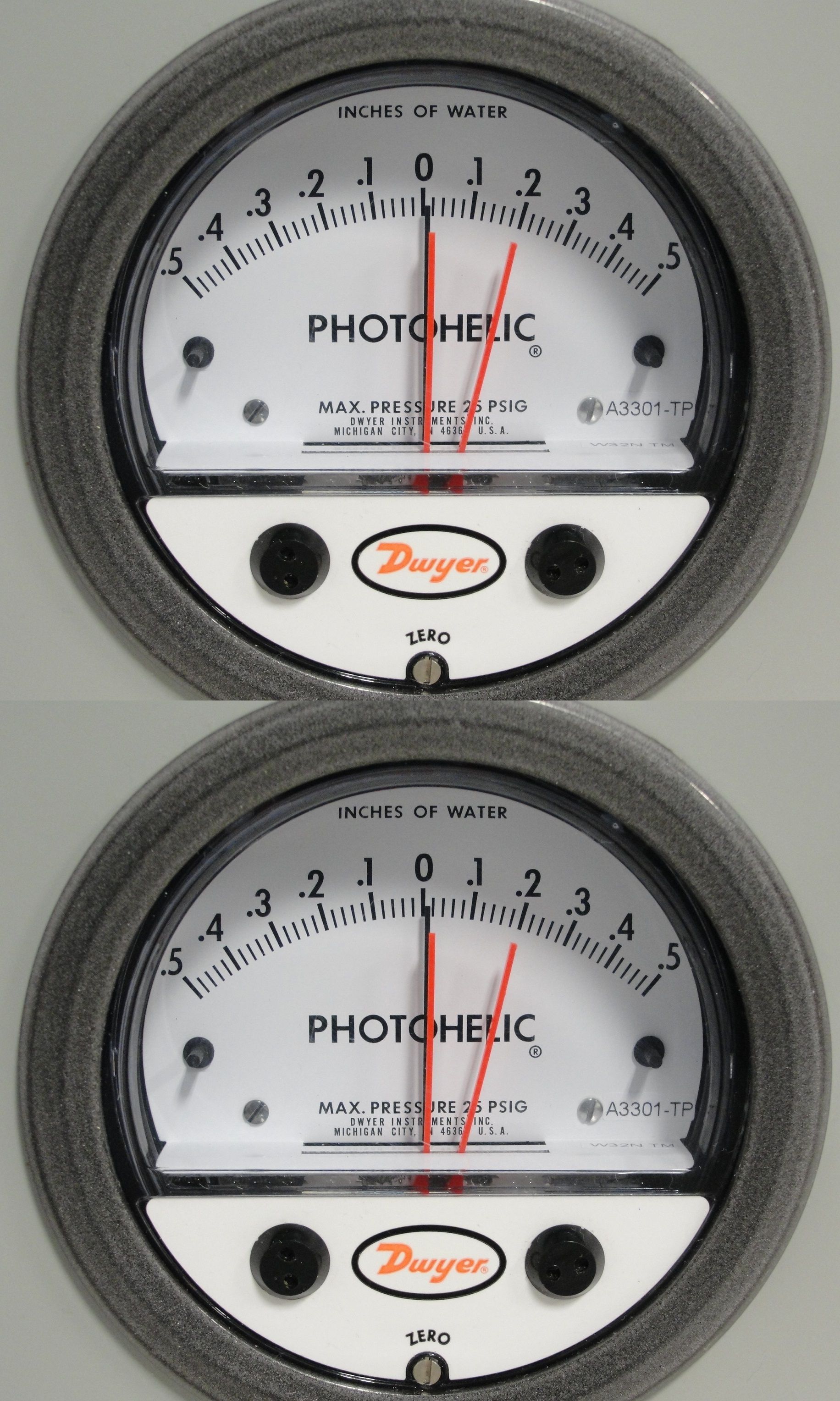 Dwyer A3000-00N  .05 to .20 Inch Photohelic Pressure Switch Gauge Range