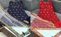 Gerogette With Embroidery Long Kurti