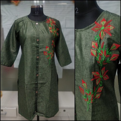 Embroidery Work Khadi Kurti