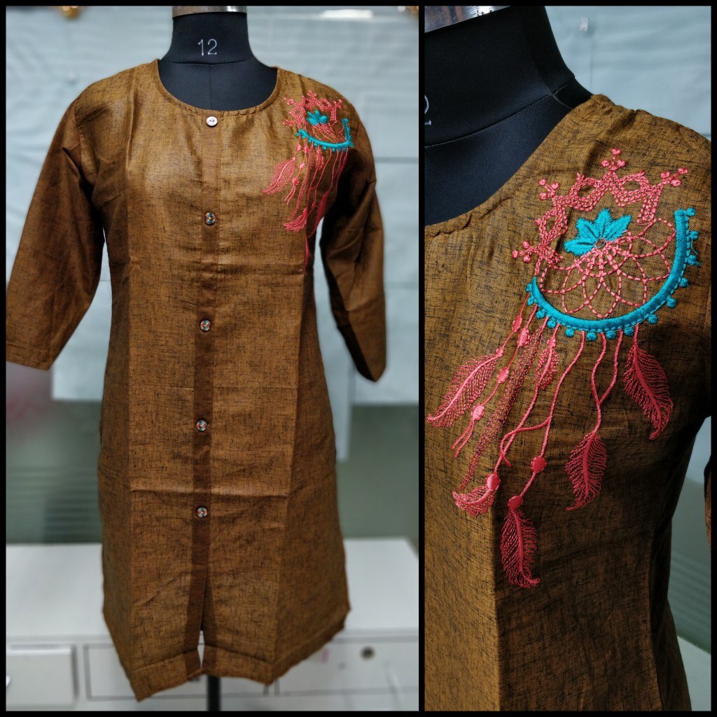 Embroidery Work Khadi Kurti
