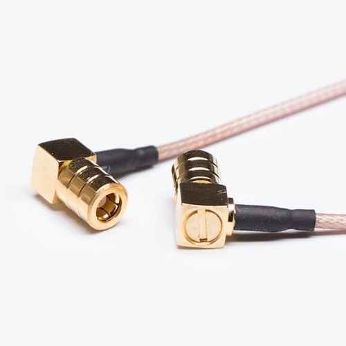 SMB Coaxial Cable Assembly Male Right Angled To Brown RG316 Cable