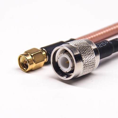 Male To Male Coaxial Cable Connector Straight TNC To Straight SMA For RG142 Cable