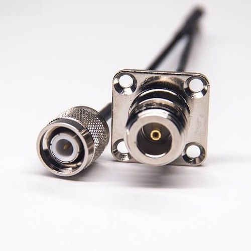 TNC Male To N Female Cable 4 Hole Flange RG174 Cable Coax Assembly