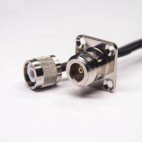TNC Male To N Female Cable 4 Hole Flange RG174 Cable Coax Assembly