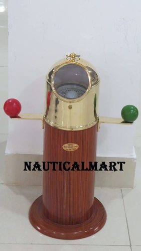 Nautical Nauticalmart Brass Binnacle Compass 27" With Wooden Stand