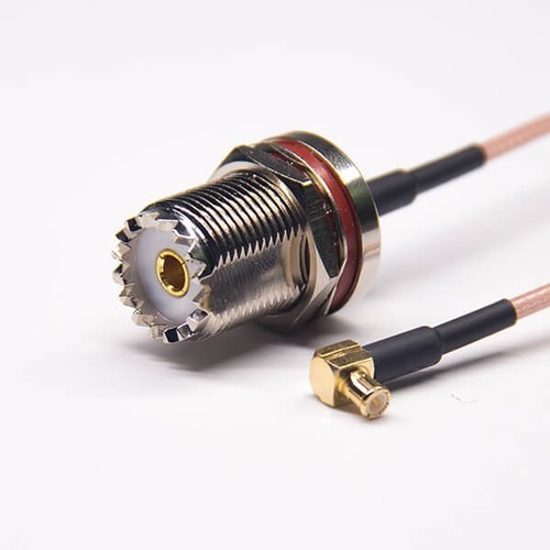 UHF Female Connector Straight Cable To MCX Male Right Angle With RG316
