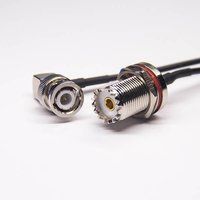 UHF Female Connector Straight Cable To MCX Male Right Angle With RG316