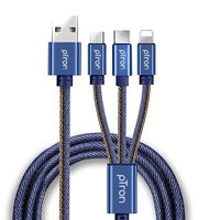 pTron Indigo 3-in-1 2A 1-meter USB Charging Cable for All Smartphones