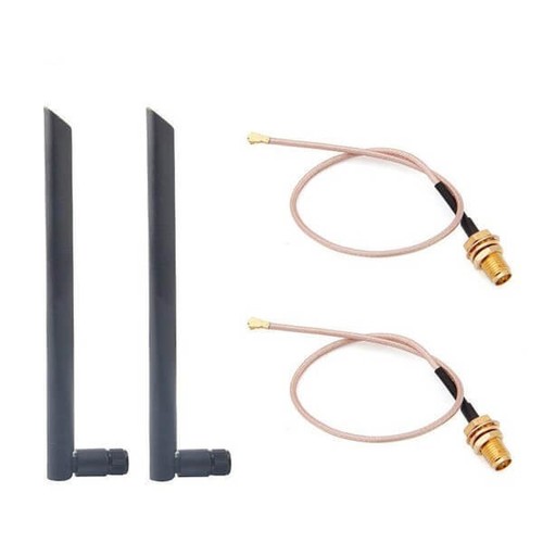 Dual Band 5dBi Antenna RP-SMA Male Connector With IPX/U.Fl Cable