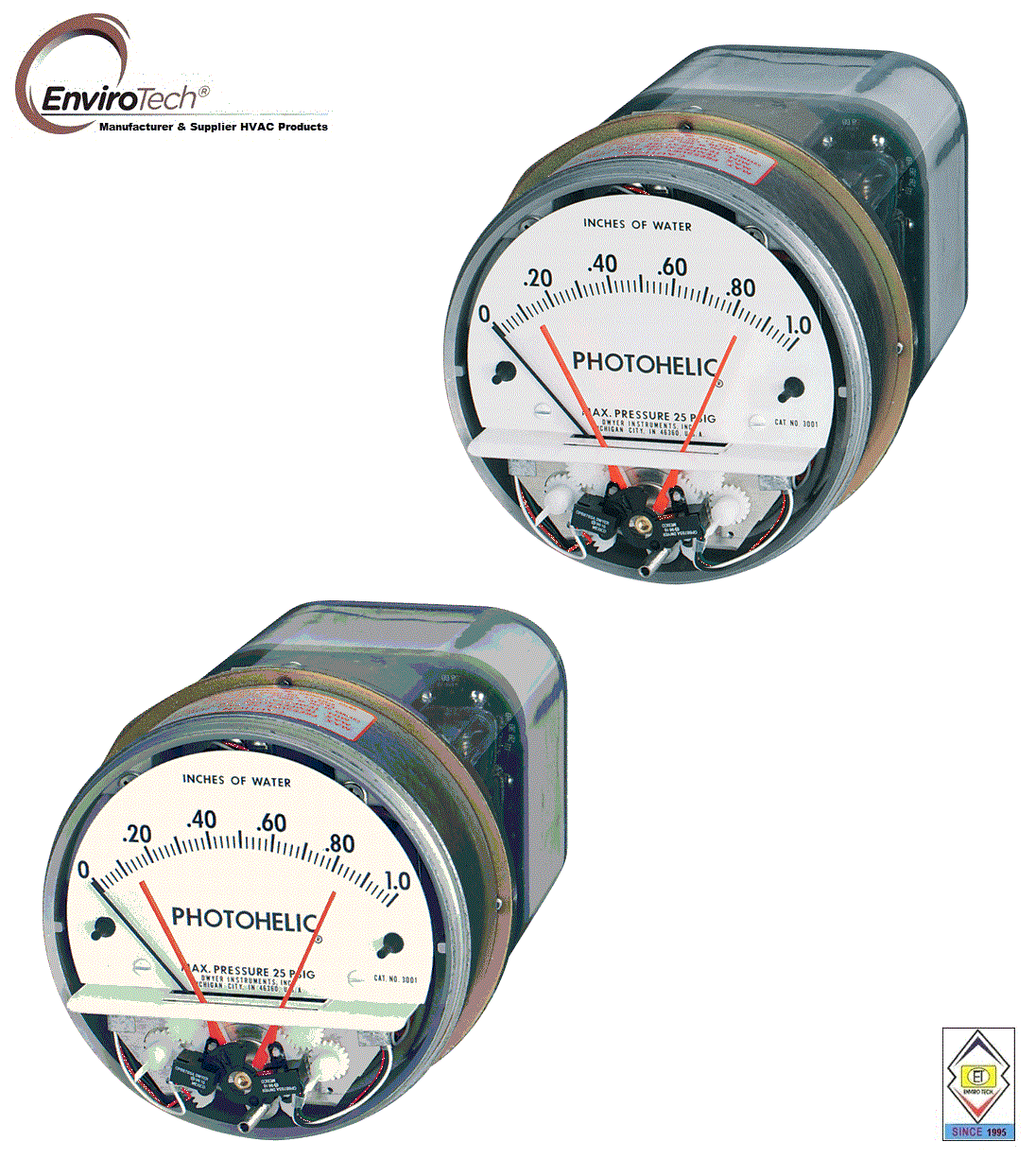 Dwyer A3000-10KPA Photohelic Pressure Switch Gauge Range 0-10 kPa.