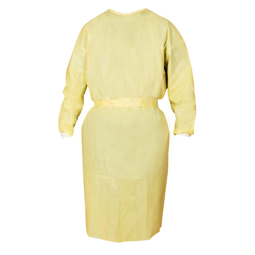 Disposable Isolation Clothings Sterilized PP+PE FDA CE Yellow loog Isolation Gowns