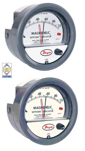 Dwyer A3000-15KPA Photohelic Pressure Switch Gauge Range 0-15 kPa.