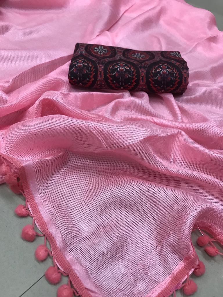 Linen Cotton Saree with pumpum