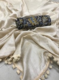 Linen Cotton Saree with pumpum
