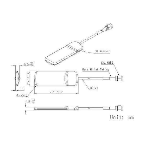 GSM/3G/4G/LTE Antenna 900/1800/2100/2400 Mhz Patch Antenna SMA Male