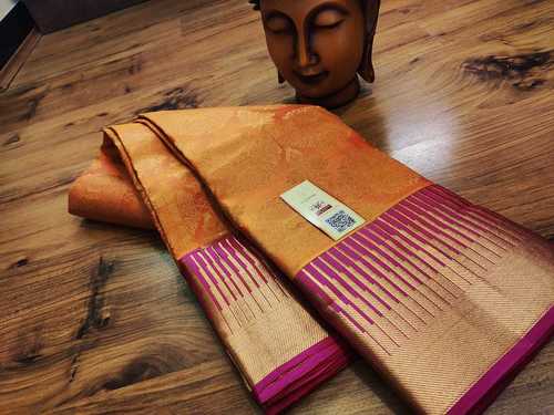 pure silk double warp wedding saree