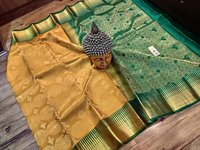 Pure Silk Wedding Saree Musted With Green