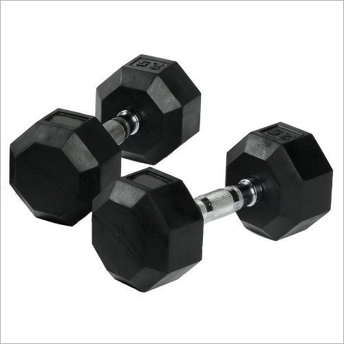 Hex Rubber Dumbbell By M/S M.K. SPORTS