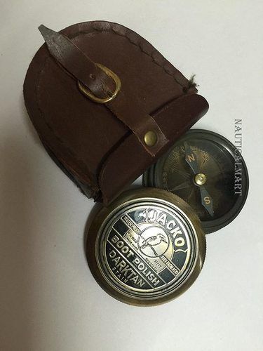 Brass Nauticalmart Antique Style Jacko Boot Polish Darktan Stain Pocket Compass