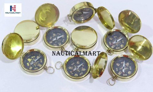 Brass Nauticalmart Classic Pocket Style Compass For Hiking Camping Hunting Climbing Navigation Tool (Set Of 25)