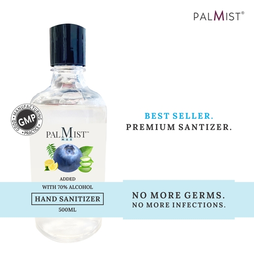 Palmist Hand Sanitizer with 70% Alcohol 500 ml - Gel Format, Herbal Ingredients with Moisturizing Properties, Available in 50 ml, 200 ml, and Sachets
