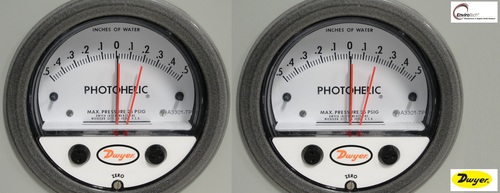 Dwyer A3000-250CM Photohelic Pressure Switch Gauge Range 0-250 cm w.c.