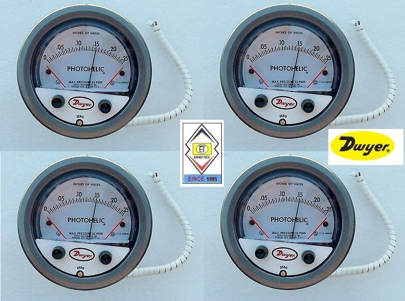 Dwyer A3000-250CM Photohelic Pressure Switch Gauge Range 0-250 cm w.c.