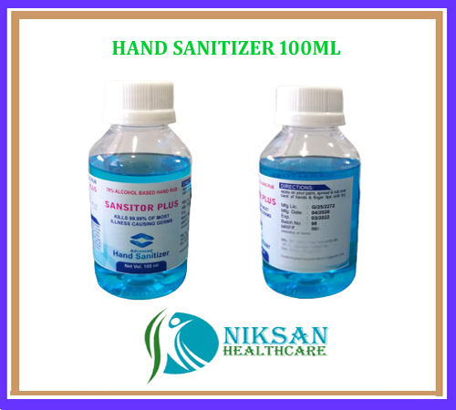 HAND SANITIZER 100 ML - Ethyl Alcohol 70%, Liquid Form, 100 ml Quantity | Effective Against Bacteria, Fungi, Viruses, HCV, Suitable For All
