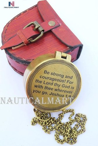 Brass Nauticalmart Be Strong And Courageous, Engraved Compass, Joshua 1:9 Engraved Gifts, Confirmation Gift Ideas, Baptism Gifts, Missionary Gifts, Birthday Gifts...