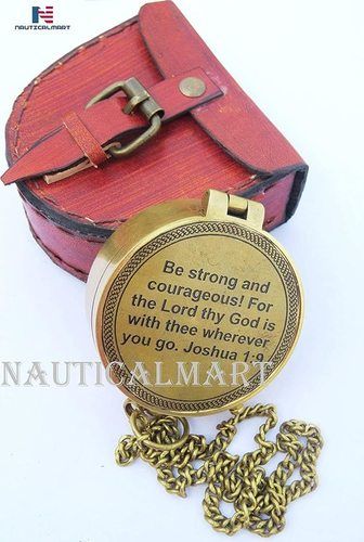 NauticalMart Be Strong and Courageous, Engraved Compass, Joshua 1:9 Engraved Gifts, Confirmation Gift Ideas, Baptism Gifts, Missionary Gifts, Birthday Gifts...