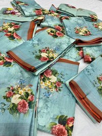 PURE Jacquard Linen fabrics saree