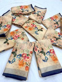 PURE Jacquard Linen fabrics saree