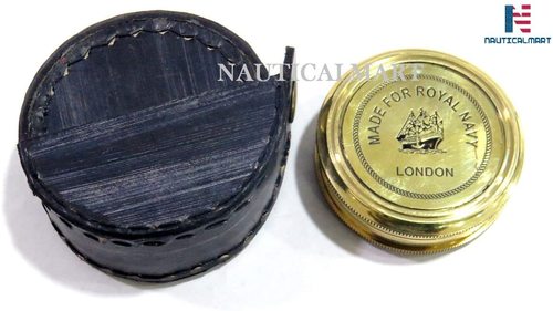NAUTICALMART Brass Compass Made for Royal Navy London Pocket Compass with Case (CASE-3)