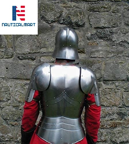 NauticalMart Knight Half Suit of Armor Breastplate with Helmet Medieval Armor Halloween Costume