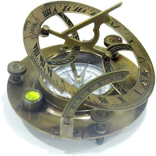 Brass Nauticalmart Sundial Compass 5In Dia With Hardwood Box - Antique Sundial Compass Replica -West London