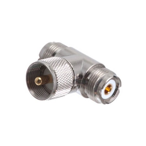 UHF Connectors Adapters T Type Male To Dual Female