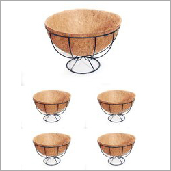 COIR GARDEN Coir Floor Basket - Coco Fiber, Large Capacity, Circular Shape | Stylish Home Decoration, Rustproof Steel Frame, Thick Coco Liner
