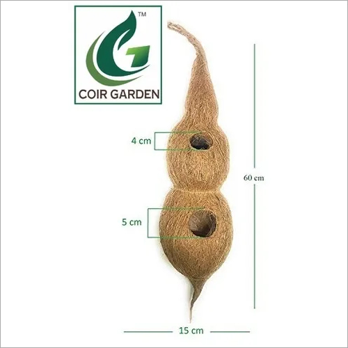 COIR GARDEN Coir Double Bird Nest - Eco-Friendly Coconut Fiber, Teardrop Shape, Biodegradable Design Ideal for Home Decoration | Natural Look Blend in Garden