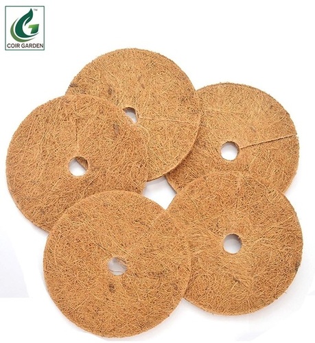 COIR GARDEN Coir Mulch Mat - Coconut Fiber 2-6 mm Thickness Light Brown Circular | Eco-Friendly Easily Bio-degradable Indoor-Outdoor Use