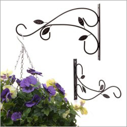 COIR GARDEN Decorative Wall Hanging Brackets - Steel Hanger Black Color Polished Finish | Multi-Purpose Hooks for Lanterns Planters Wind Chimes and More!