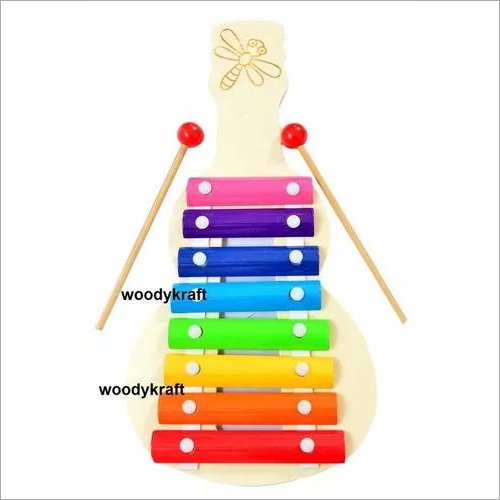 WOODYKRAFT Wooden Xylophone Toy - 1 Xylophone 2 Sticks 8 Notes Multicolor Smooth Edges for Children's Safety Non-Toxic Paint Used