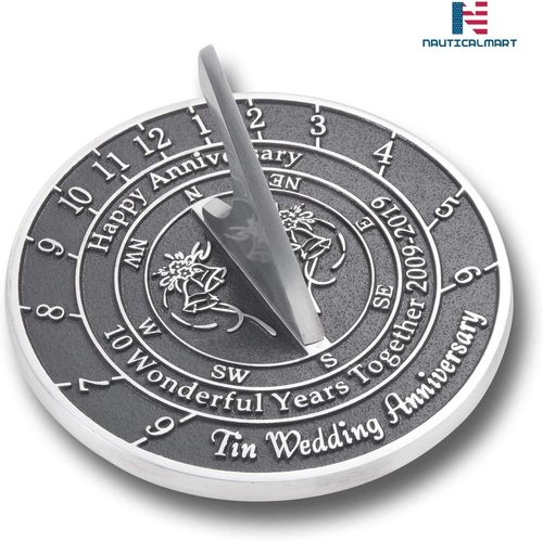 Chrome Nauticalmart Looking For The Best 10Th Tin Wedding This Unique Sundial Gift Idea Is A Great Present For Him, For Her Or For A Couple To Celebrate (10Th - Tin)